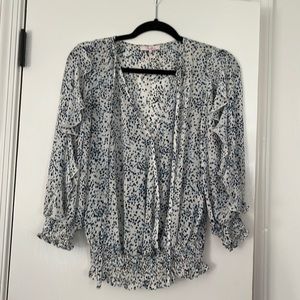 Parker blue speckled blouse!